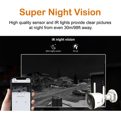 Wifi Outdoor Camera Bullet 2C 4MP 2MP Surveillance IP Camera Automatic Tracking Weatherproof AI Human Detection