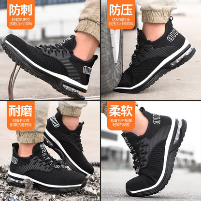 Steel Toe Shoes Air Cushion Men Safety Puncture-Proof Work Boots