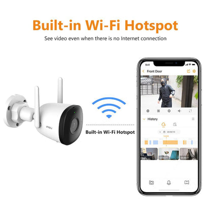 Wifi Outdoor Camera Bullet 2C 4MP 2MP Surveillance IP Camera Automatic Tracking Weatherproof AI Human Detection