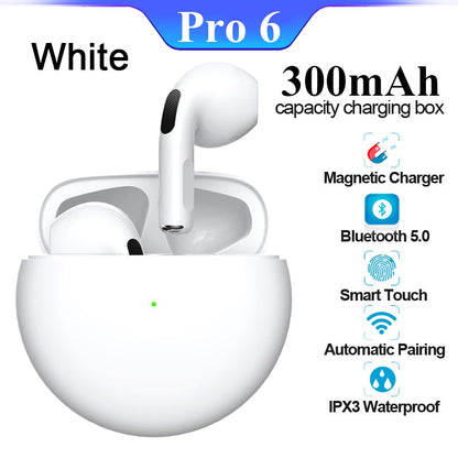 Air Pro 6 TWS Wireless Bluetooth Earphones Mini Pods Earbuds Headset For Android Apple iPhone Headphones