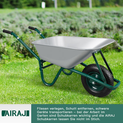 AIRAJ Wheelbarrow Garden Transport Tool Professional Heavy-duty Trolley Cart