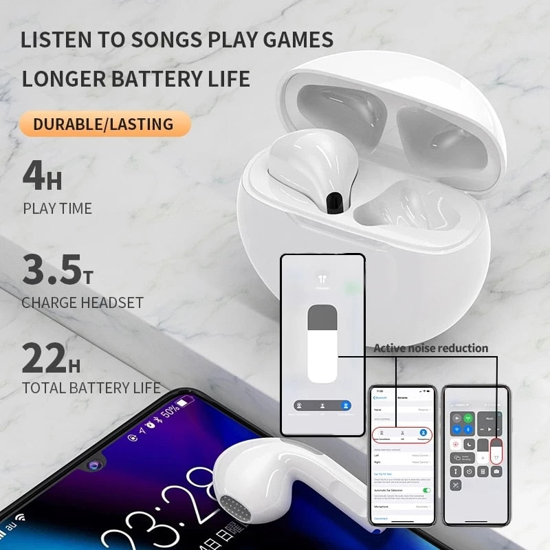 Air Pro 6 TWS Wireless Bluetooth Earphones Mini Pods Earbuds Headset For Android Apple iPhone Headphones