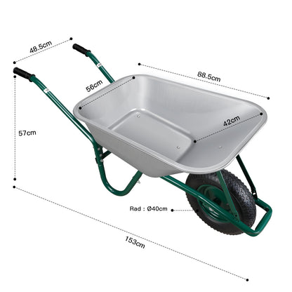 AIRAJ Wheelbarrow Garden Transport Tool Professional Heavy-duty Trolley Cart