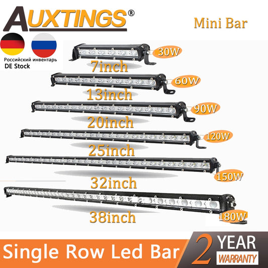 Auxtings Slim LED Light Bar Single Row 7" 13" 20" 25" 32" 38''