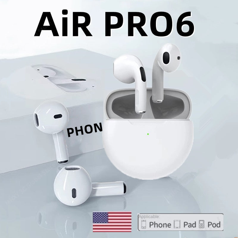 Air Pro 6 TWS Wireless Bluetooth Earphones Mini Pods Earbuds Headset For Android Apple iPhone Headphones